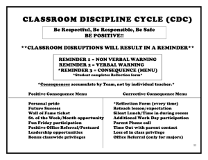 CLASSROOM DISCIPLINE CYCLE (CDC)