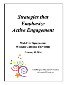 Strategies that Emphasize Active Engagement