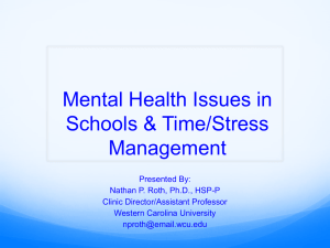 Mental Health Issues in Schools &amp; Time/Stress Management