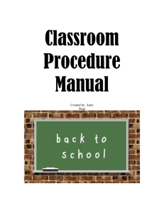 Classroom Procedure Manual