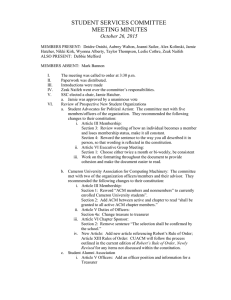 STUDENT SERVICES COMMITTEE MEETING MINUTES October 26, 2015