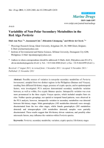 Marine Drugs  Variability of Non-Polar Secondary Metabolites in the Portieria