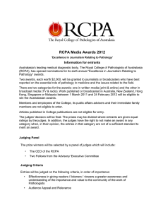 RCPA Media Awards 2012 Information for entrants