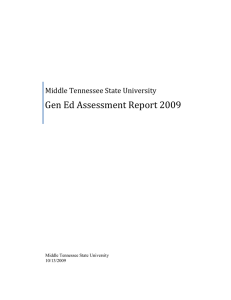 Gen Ed Assessment Report 2009 Middle Tennessee State University 10/13/2009