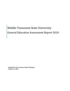 Middle Tennessee State University General Education Assessment Report 2010