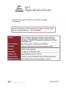 Robust multi-agent collision avoidance through scheduling Please share