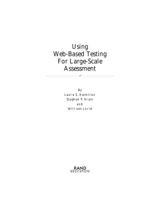 Using Web-Based Testing For Large-Scale Assessment