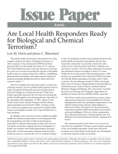 Issue Paper Are Local Health Responders Ready for Biological and Chemical Terrorism?