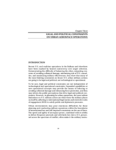 LEGAL AND POLITICAL CONSTRAINTS ON URBAN AEROSPACE OPERATIONS INTRODUCTION