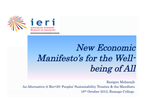 New Economic Manifesto’s for the Well- being of All
