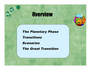Overview The Planetary Phase Transitions Scenarios