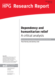 Research Report HPG Dependency and humanitarian relief