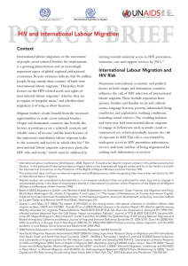 POLICY BRIEF HIV and International Labour Migration Context