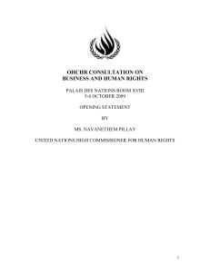 OHCHR CONSULTATION ON BUSINESS AND HUMAN RIGHTS