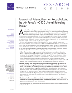 A Analysis of Alternatives for Recapitalizing the Air Force’s KC-135 Aerial Refueling Tanker