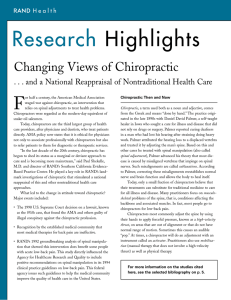 Research Highlights F Changing Views of Chiropractic