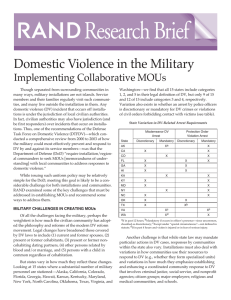 Domestic Violence in the Military Implementing Collaborative MOUs