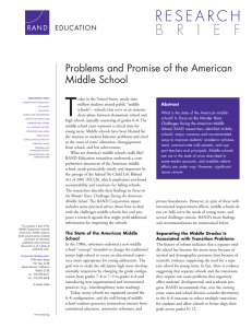 T Problems and Promise of the American Middle School
