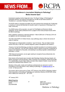 “Excellence in Journalism Relating to Pathology” Media Awards Open