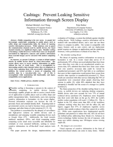 evaluation of Cashtags, a system that defends against shoulder