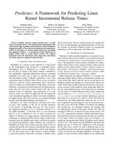 : A Framework for Predicting Linux Predictux Kernel Incremental Release Times Subhajit Datta
