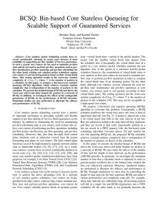 BCSQ: Bin-based Core Stateless Queueing for Scalable Support of Guaranteed Services