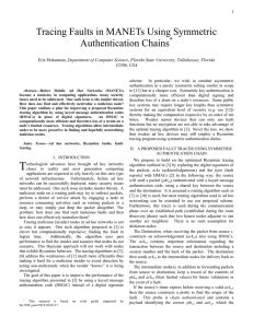 Tracing Faults in MANETs Using Symmetric Authentication Chains *