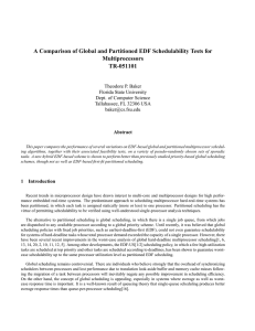 A Comparison of Global and Partitioned EDF Schedulability Tests for Multiprocessors TR-051101