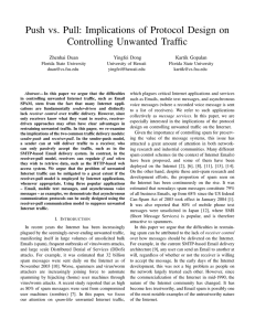 Push vs. Pull: Implications of Protocol Design on Controlling Unwanted Traffic