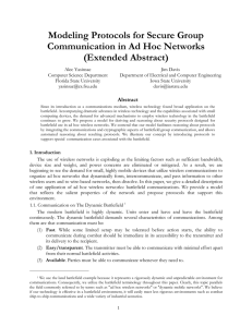 Modeling Protocols for Secure Group Communication in Ad Hoc Networks (Extended Abstract)