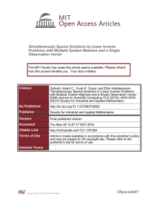 Simultaneously Sparse Solutions to Linear Inverse Observation Vector