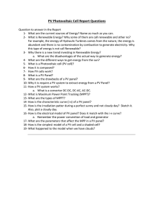 PV Photovoltaic Cell Report Questions   