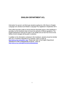 ENGLISH DEPARTMENT UCL