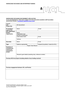 KNOWLEDGE EXCHANGE AND ENTERPRISE FUNDING  KNOWLEDGE EXCHANGE SECONDMENT APPLICATION