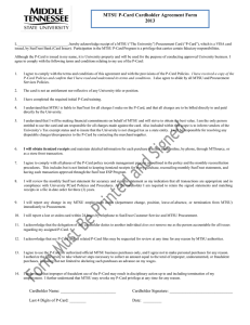 MTSU P-Card Cardholder Agreement Form 2013