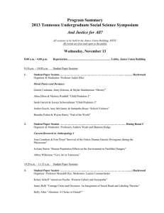 Program Summary 2013 Tennessee Undergraduate Social Science Symposium And Justice for All?