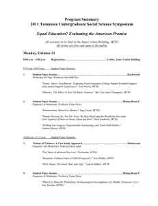 Program Summary 2011 Tennessee Undergraduate Social Science Symposium