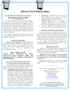 Marian Clark Scholarships  The Marian Clark Scholarship is named for