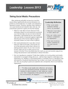 Leadership  Lessons 2013  Taking Social Media  Precautions
