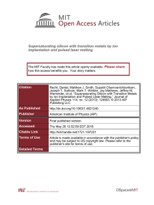 Supersaturating silicon with transition metals by ion Please share