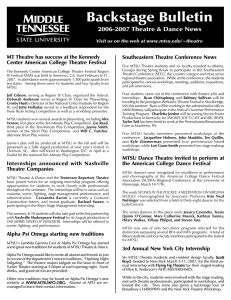 Backstage Bulletin 2006-2007 Theatre &amp; Dance News