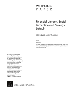 W O R K I N G Financial Literacy, Social
