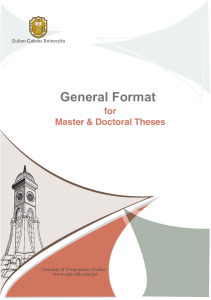 General Format for Master &amp; Doctoral Theses www.squ.edu.om/ps