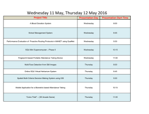Wednesday 11 May, Thursday 12 May 2016 Project Title Presentation Day