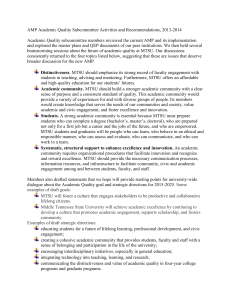 AMP Academic Quality Subcommittee Activities and Recommendations, 2013-2014