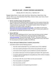 MINUTES MEETING OF AMP – STUDENT CENTERED SUBCOMMITTEE