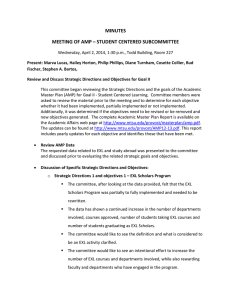 MINUTES MEETING OF AMP – STUDENT CENTERED SUBCOMMITTEE