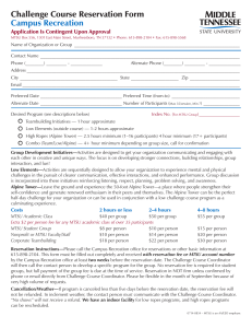 Challenge Course Reservation Form Campus Recreation Application Is Contingent Upon Approval