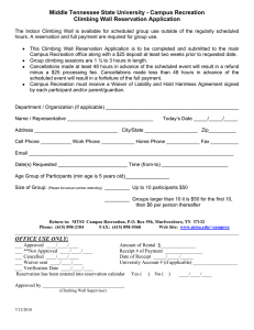 Middle Tennessee State University - Campus Recreation Climbing Wall Reservation Application