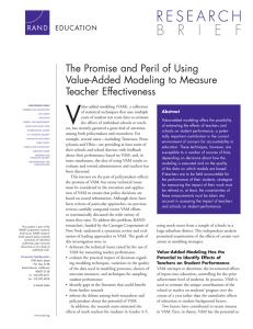 V The Promise and Peril of Using Value-Added Modeling to Measure Teacher Effectiveness